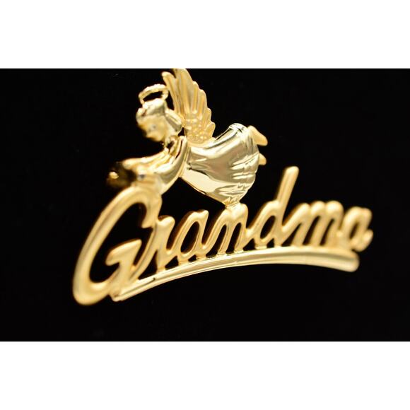 Danecraft Vintage Grandma Pin Brooch Angel Brushed Gold Signed 1980s Bin1 - Picture 2 of 12